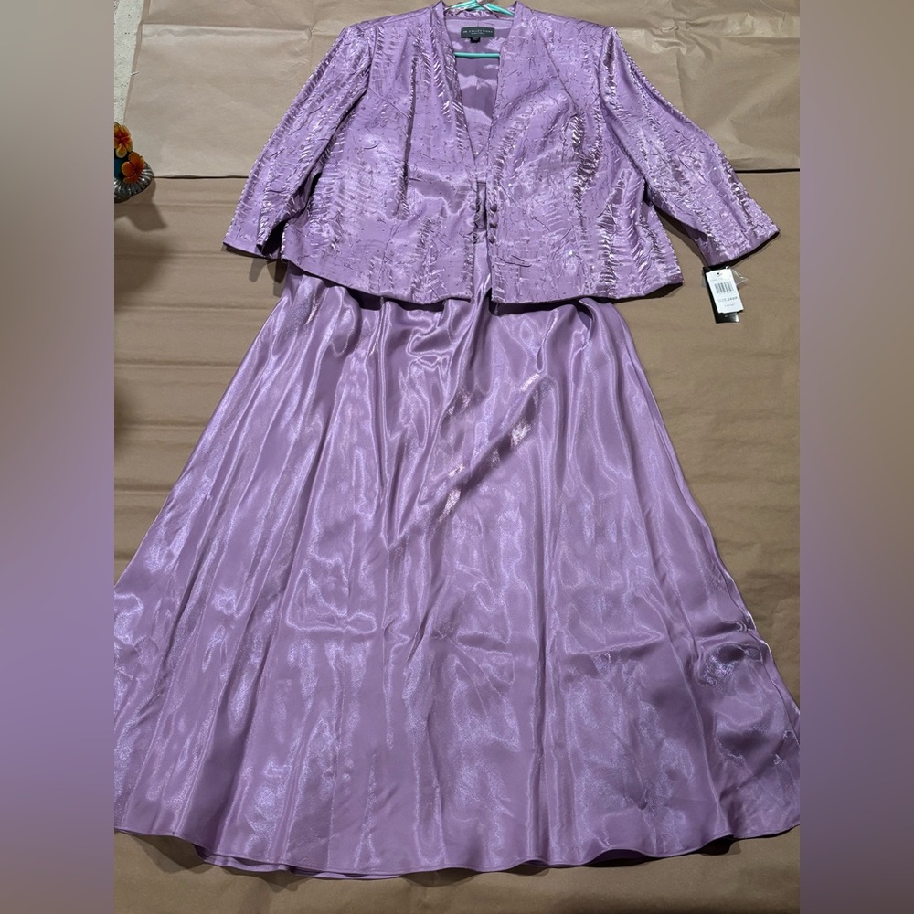 Long Formal Plus Sized Purple Dress and Matching Blazer  24 W Petite